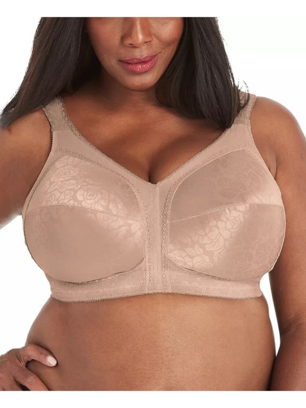 Playtex 18 Hour Ultimate Shoulder Comfort Wireless Bra Sz 44C Nude Jacquard